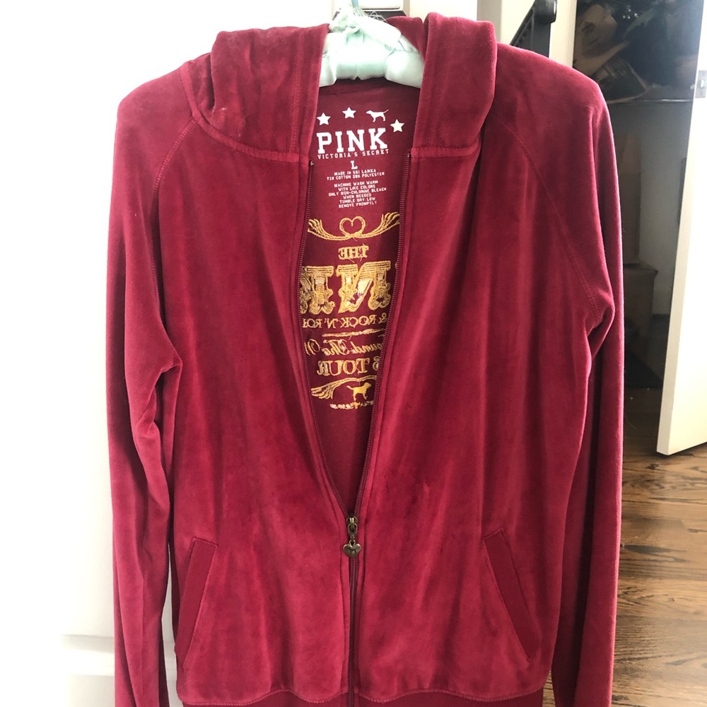 Pink Victoria’s Secret sweatshirt